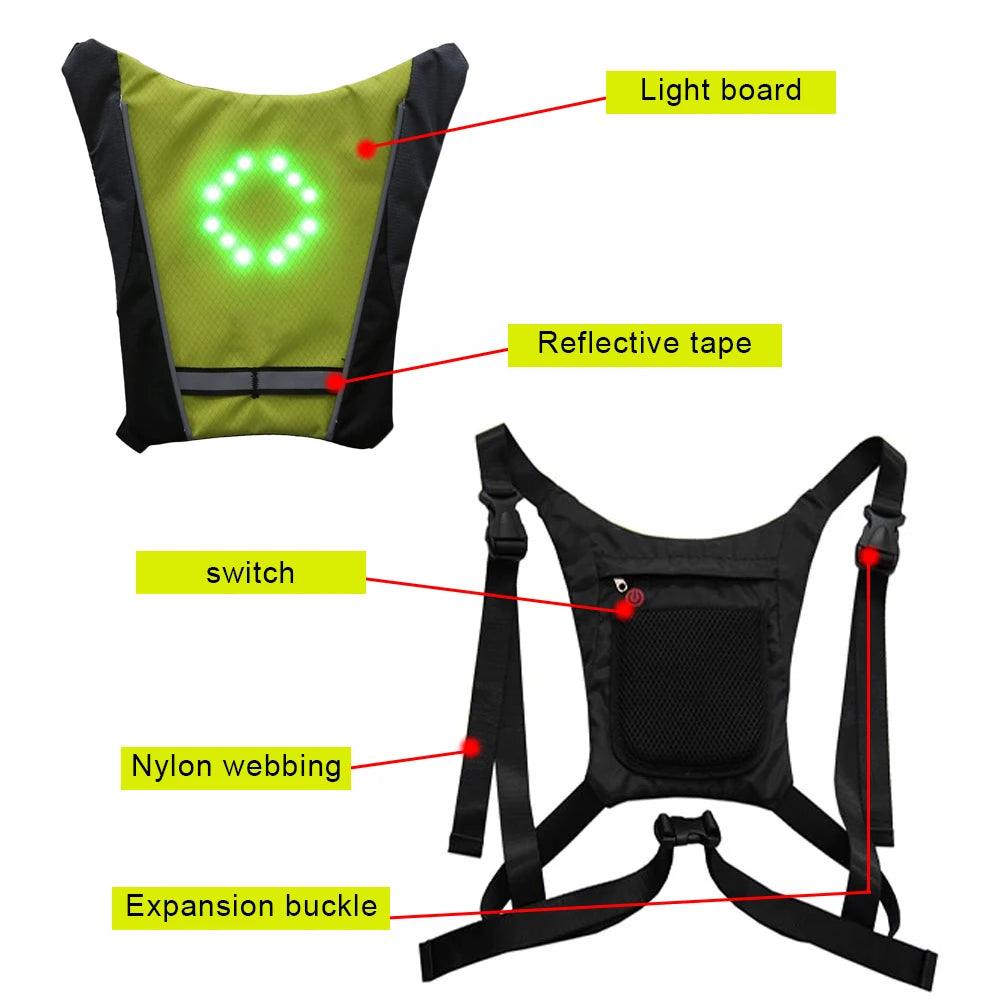 Gilet de Cyclisme avec Signal LED Sans Fil pour une Visibilité Optimale