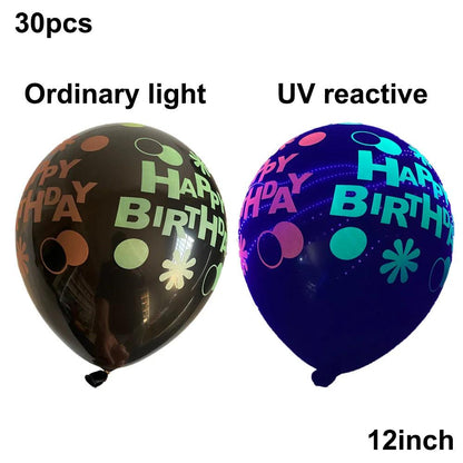 Ballons Lumineux UV Black Light Reactive de AADECORZZ - Pack de 30 - Variante