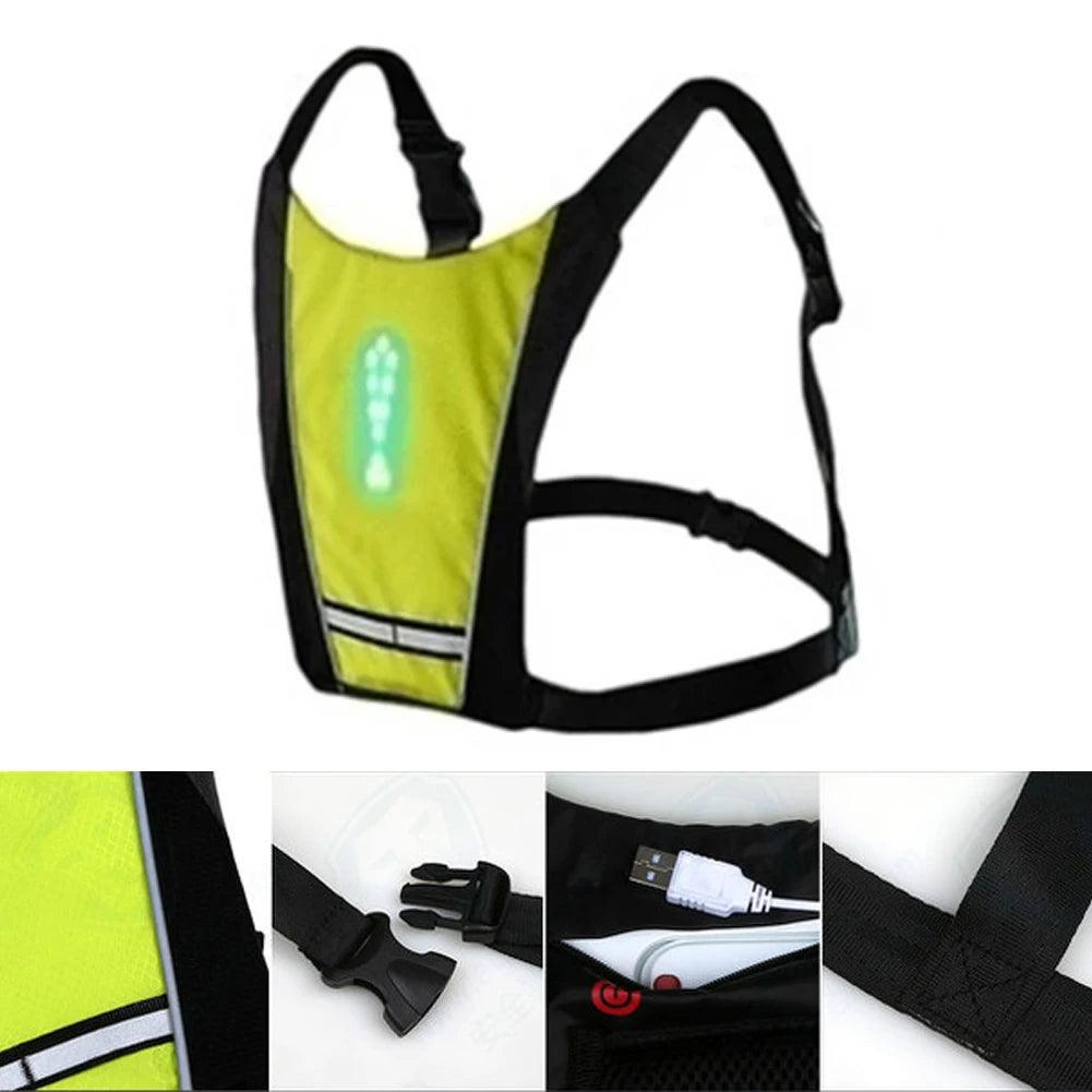 Gilet de Cyclisme avec Signal LED Sans Fil pour une Visibilité Optimale