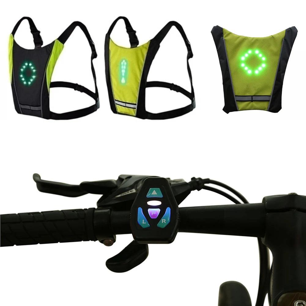 Gilet de Cyclisme avec Signal LED Sans Fil pour une Visibilité Optimale