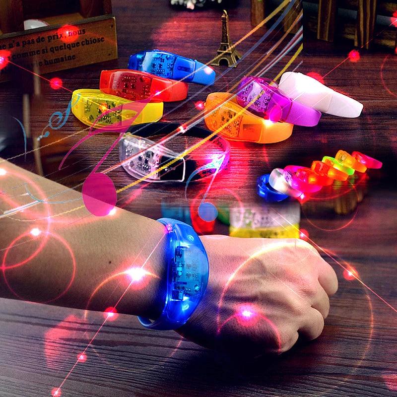 Bracelet Lumineux LED à Contrôle Vocal pour Boîte de Nuit et Fêtes