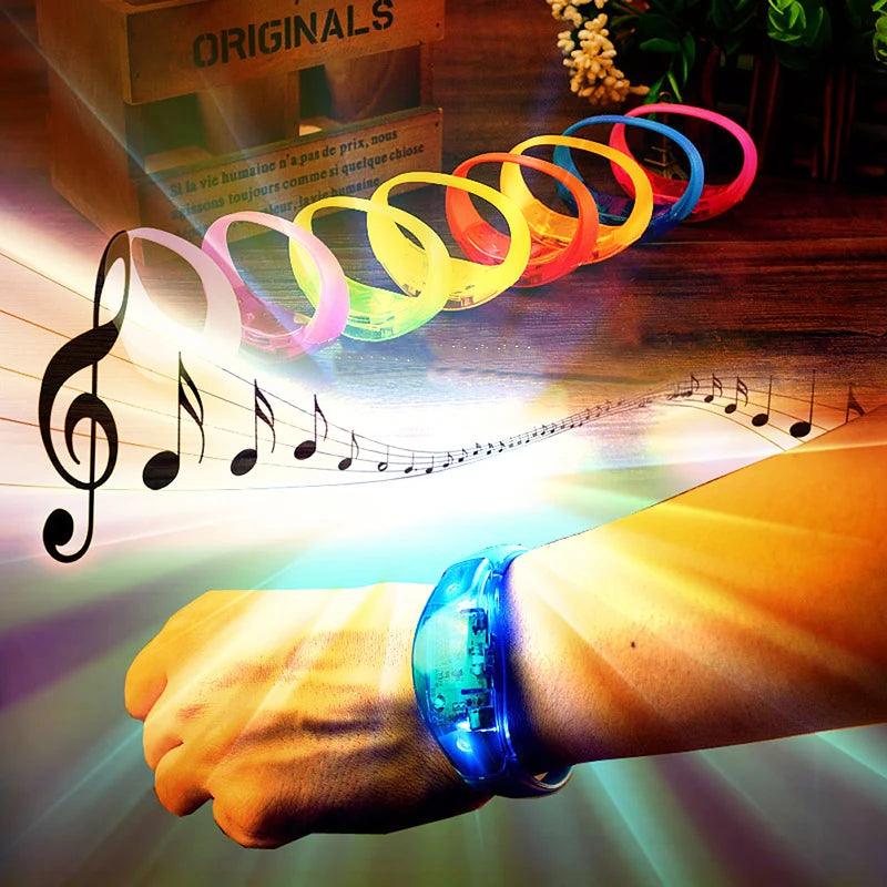 Bracelet Lumineux LED à Contrôle Vocal pour Boîte de Nuit et Fêtes