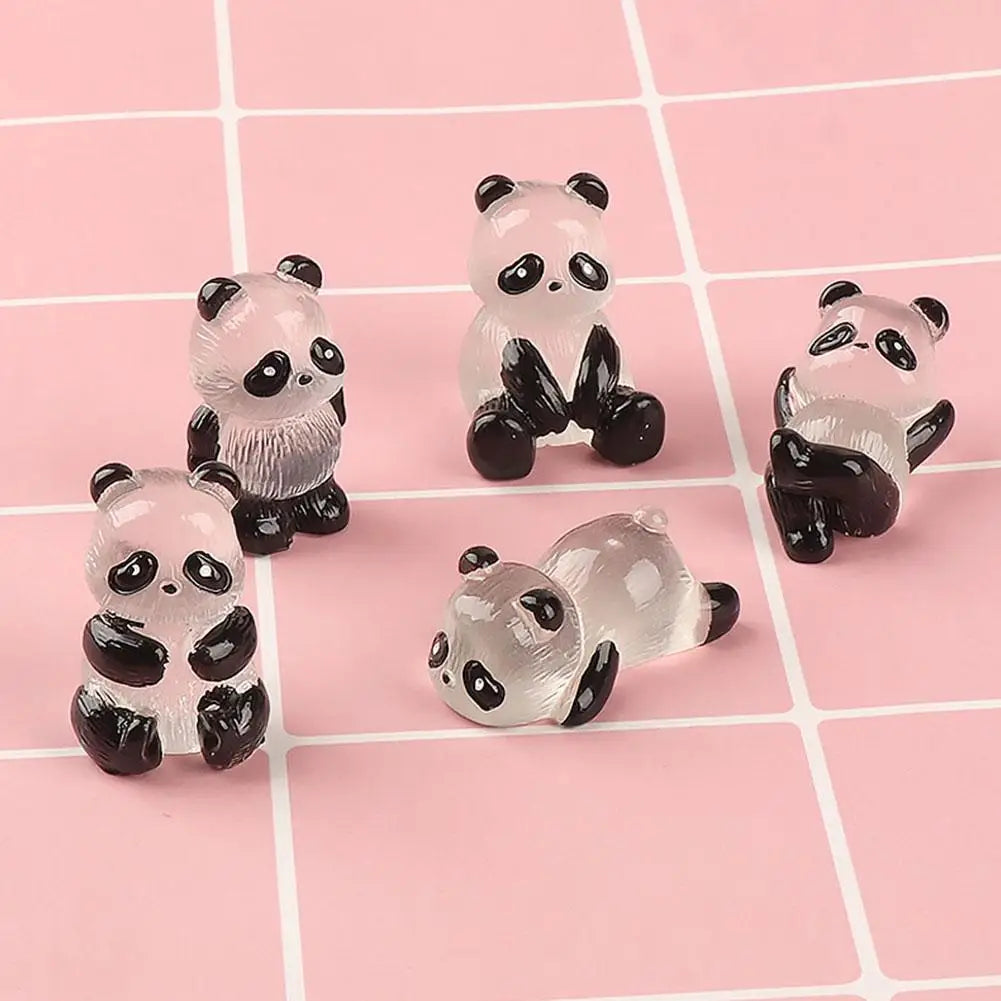 Pandas Lumineux en Résine - Accessoires de Décoration Lumineuse