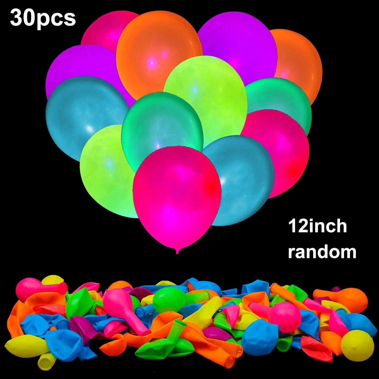 Ballons Lumineux UV Black Light Reactive de AADECORZZ - Pack de 30 - Variante