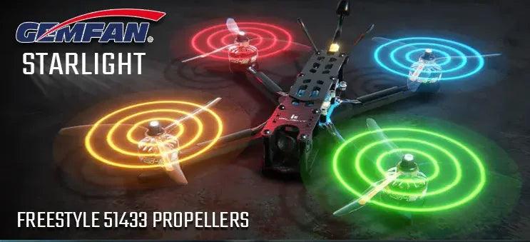 Hélices LED Gemfan Starlight pour Drones de Course et Freestyle