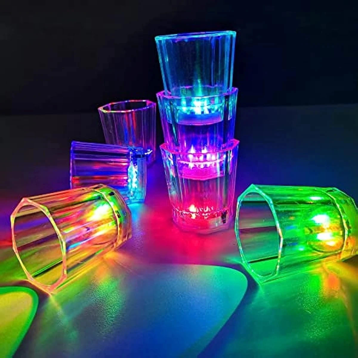 Verres Lumineux en Acrylique avec Lampe LED Colorée