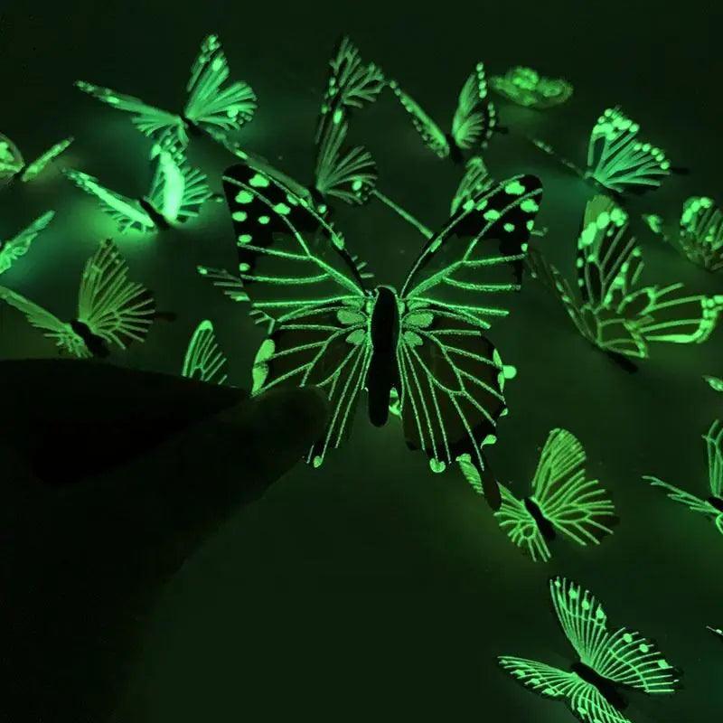 Papillons 3D en Papier Brillant pour Décoration Murale