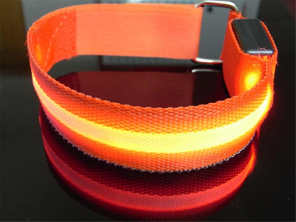 Bracelet de Course Lumineux LED à Charge USB avec Bande Réfléchissante