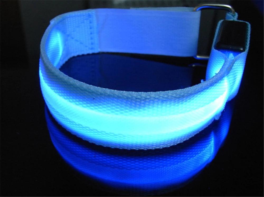 Bracelet de Course Lumineux LED à Charge USB avec Bande Réfléchissante