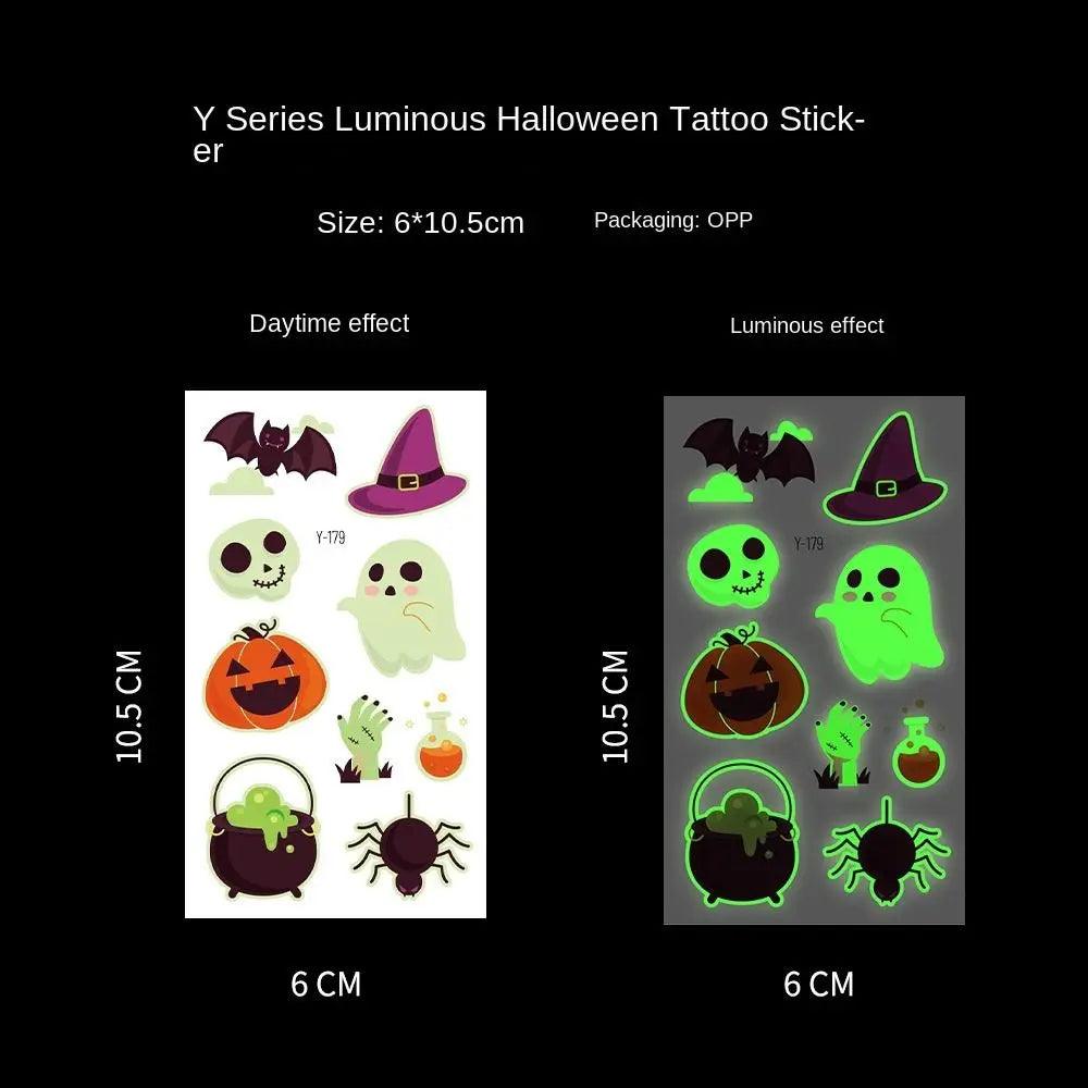 Tatouages Temporaires Halloween 3D Phosphorescents