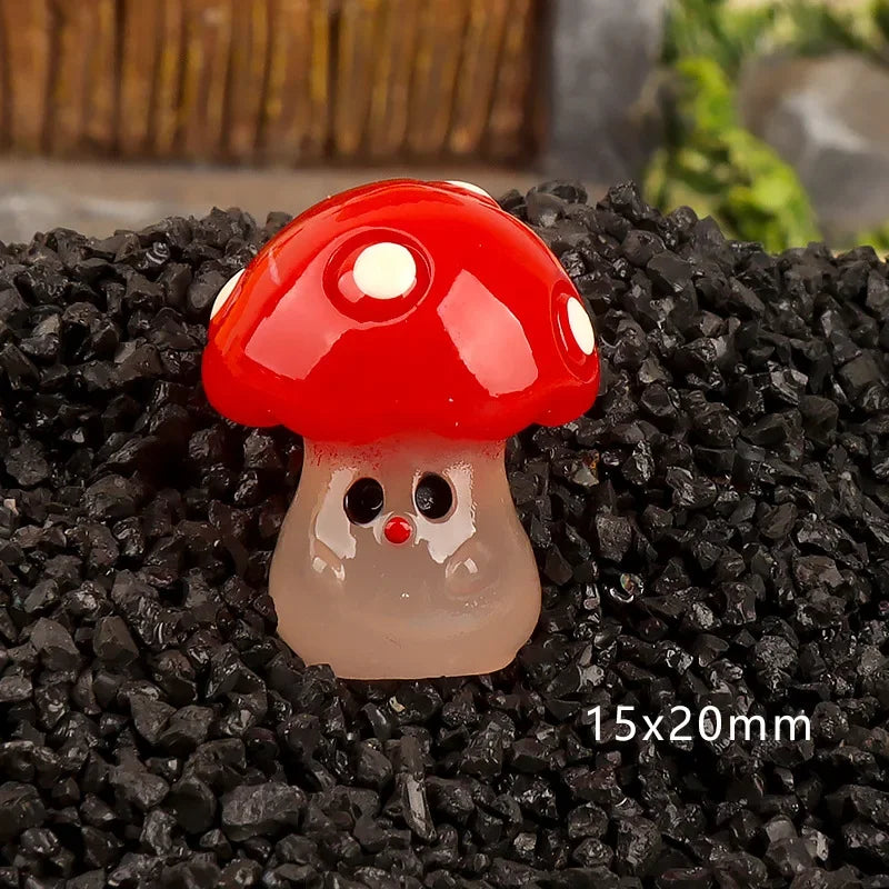 Mini champignons en résine pour décoration de maison ou jardin féerique - Paquet de 6