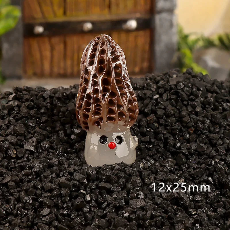 Mini champignons en résine pour décoration de maison ou jardin féerique - Paquet de 6