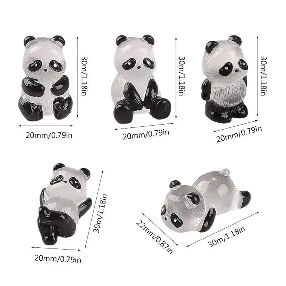 Pandas Lumineux en Résine - Accessoires de Décoration Lumineuse