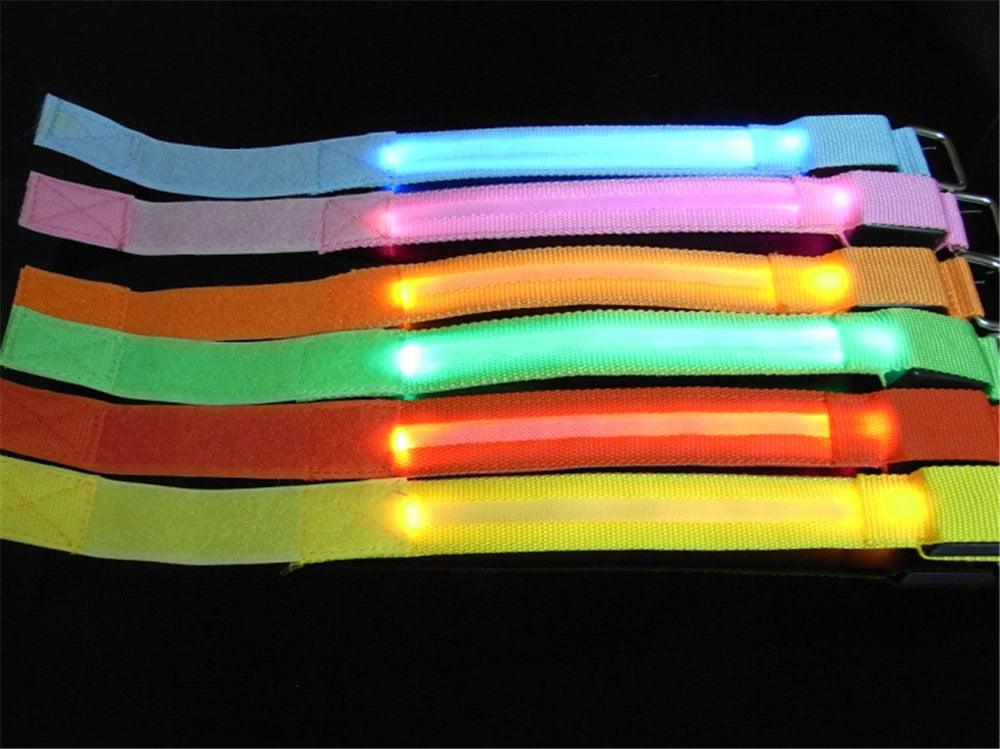 Bracelet de Course Lumineux LED à Charge USB avec Bande Réfléchissante