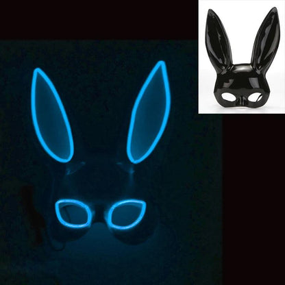 Masque de Fête Lumineux en Forme de Lapin - Accessoire de Mode Fluo Idéal pour Soirées à Thème - Variante