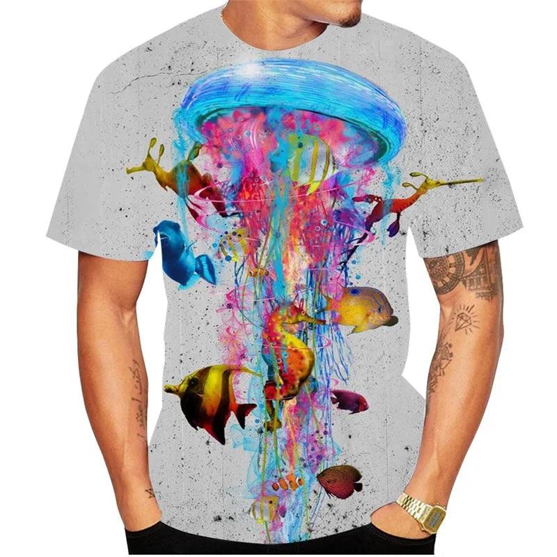 T-shirt Hip Hop à Imprimé 3D Polyvalent pour Hommes, Femmes et Enfants