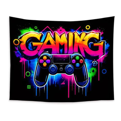 Tenture Fluorescente à Motif de Contrôleur de Jeu - Accessoire de Décoration Lumineuse pour Gamers