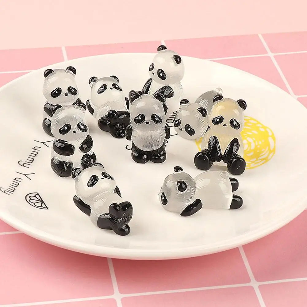 Pandas Lumineux en Résine - Accessoires de Décoration Lumineuse