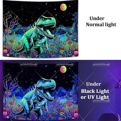 Tenture Murale Lumineuse Réactive à la Lumière Noire et UV en Polyester