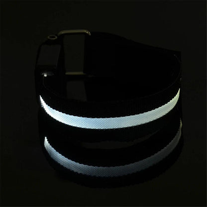 Bracelet de Course Lumineux LED à Charge USB avec Bande Réfléchissante