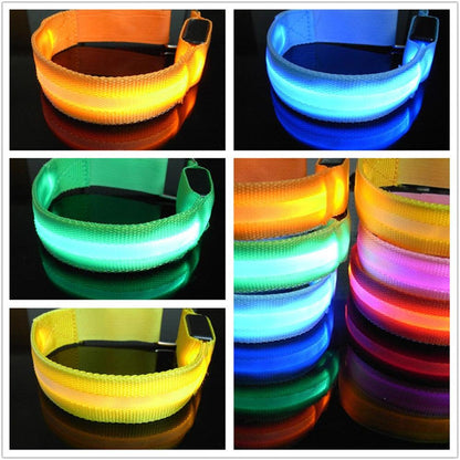 Bracelet de Course Lumineux LED à Charge USB avec Bande Réfléchissante