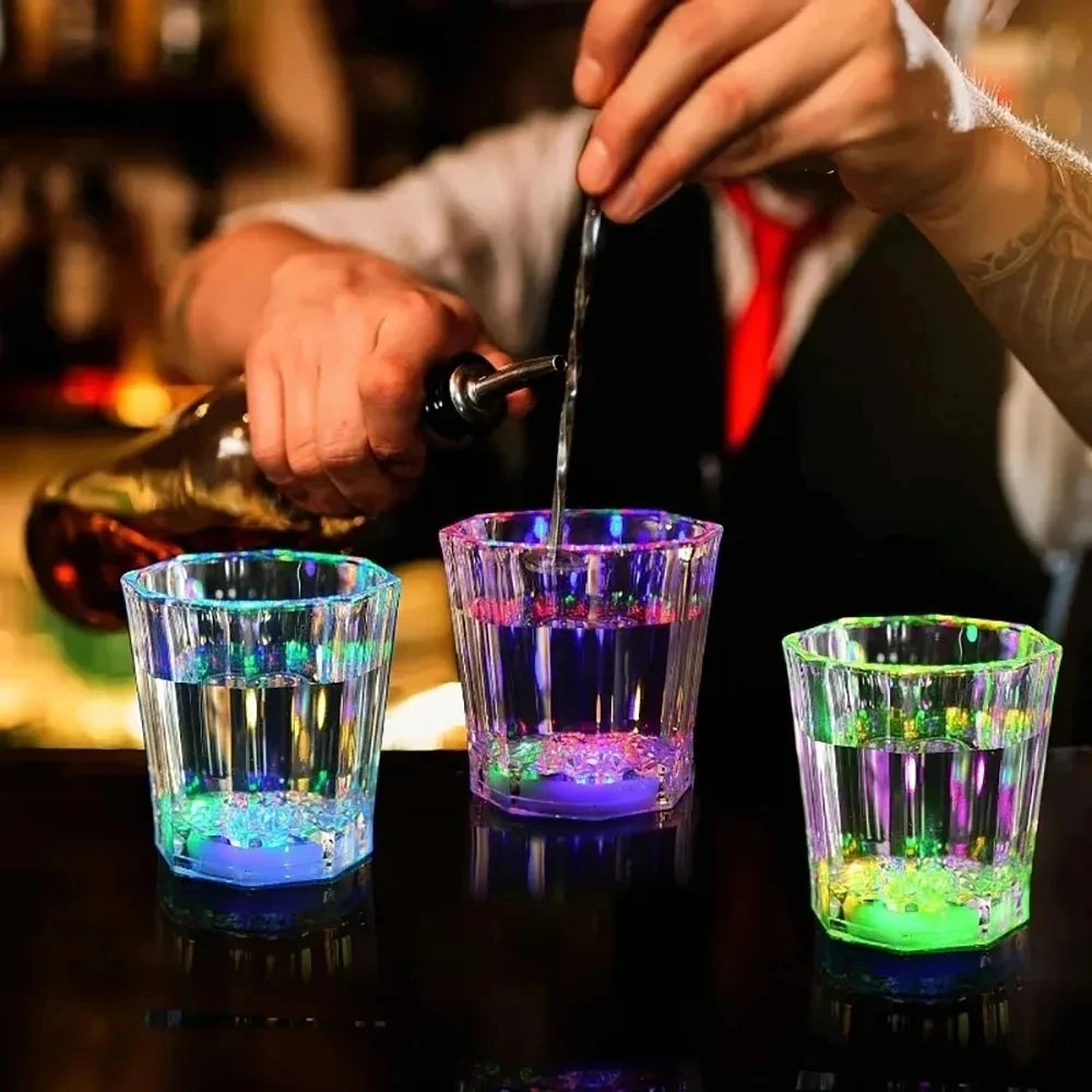 Verres Lumineux en Acrylique avec Lampe LED Colorée