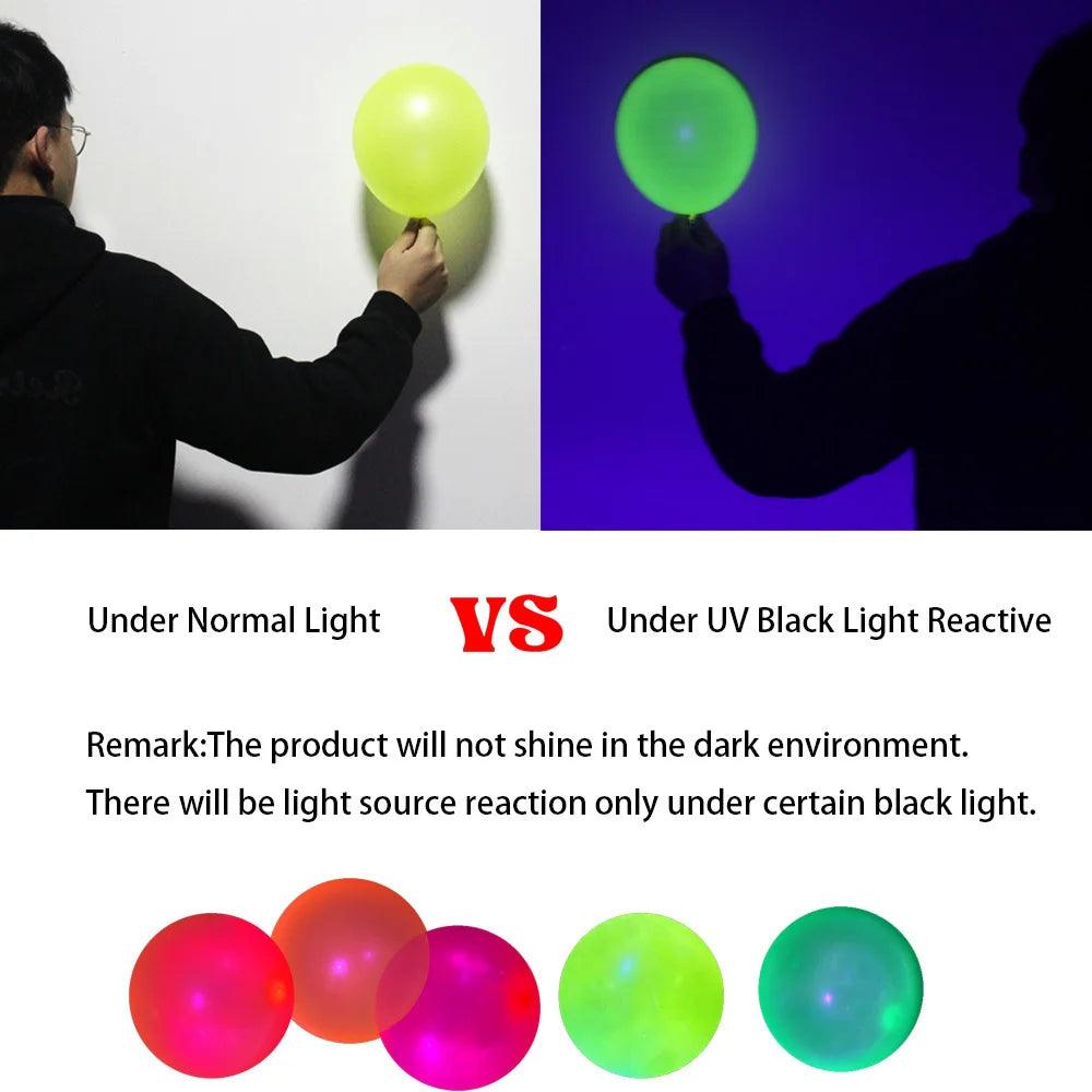 Ballons Réactifs UV pour Fêtes Fluorescentes