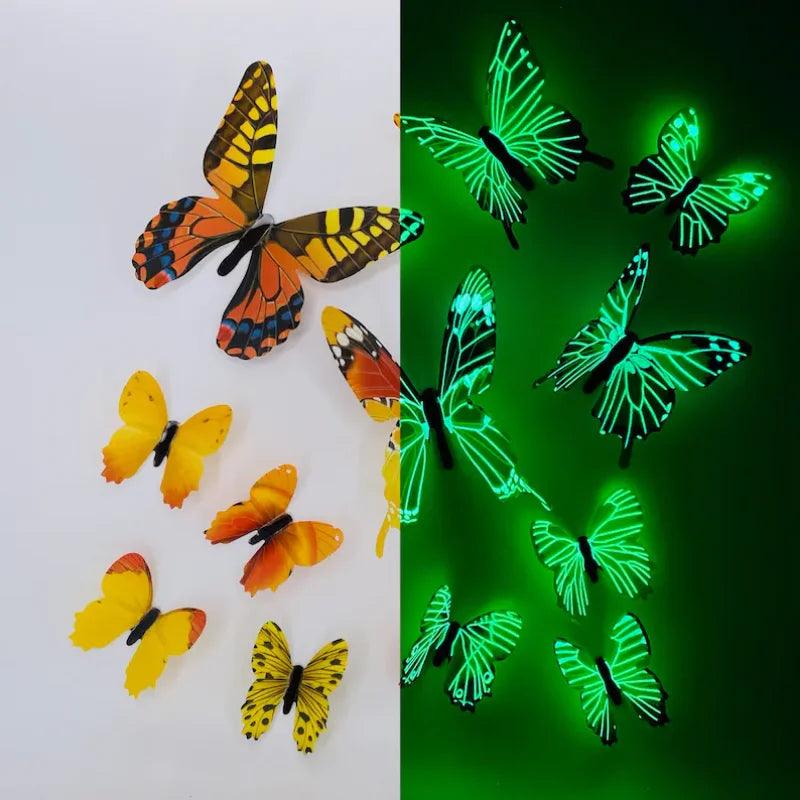 Papillons 3D en Papier Brillant pour Décoration Murale - Variante