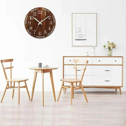 Horloge Murale en Bois avec Chiffres Lumineux - Idéale pour la Décoration Intérieure