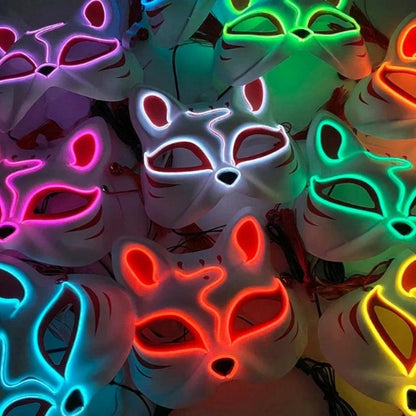 Masque Lumineux LED en Forme de Renard - Accessoire de Fête Innovant