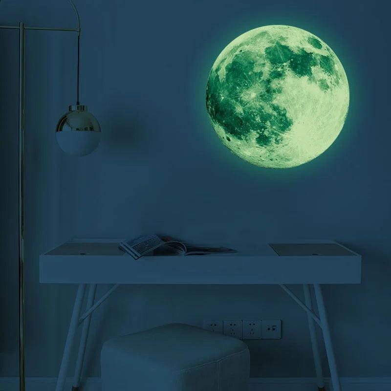 Autocollants Muraux Lumineux Lune et Étoiles - Décoration Phosphorescente pour Chambre d'Enfant