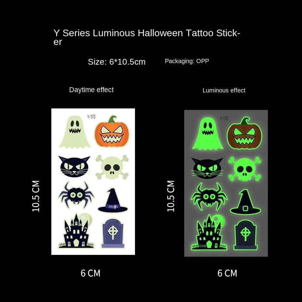 Tatouages Temporaires Halloween 3D Phosphorescents