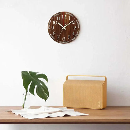 Horloge Murale en Bois avec Chiffres Lumineux - Idéale pour la Décoration Intérieure