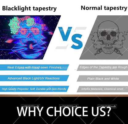 Tapisserie Lumineuse Réactive aux UV - Décoration Lumineuse et Mode Fluo