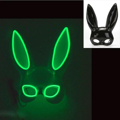 Masque de Fête Lumineux en Forme de Lapin - Accessoire de Mode Fluo Idéal pour Soirées à Thème - Variante