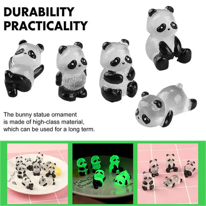 Pandas Lumineux en Résine - Accessoires de Décoration Lumineuse