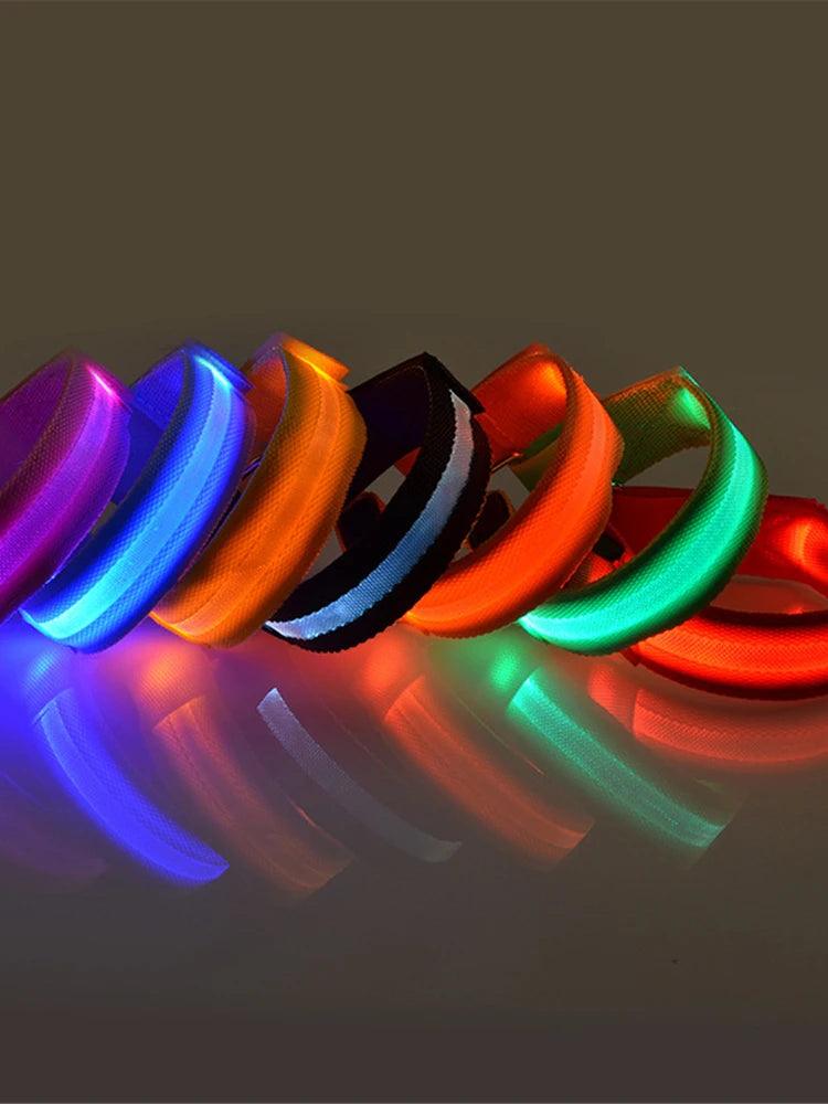 Bracelet de Course Lumineux LED à Charge USB avec Bande Réfléchissante