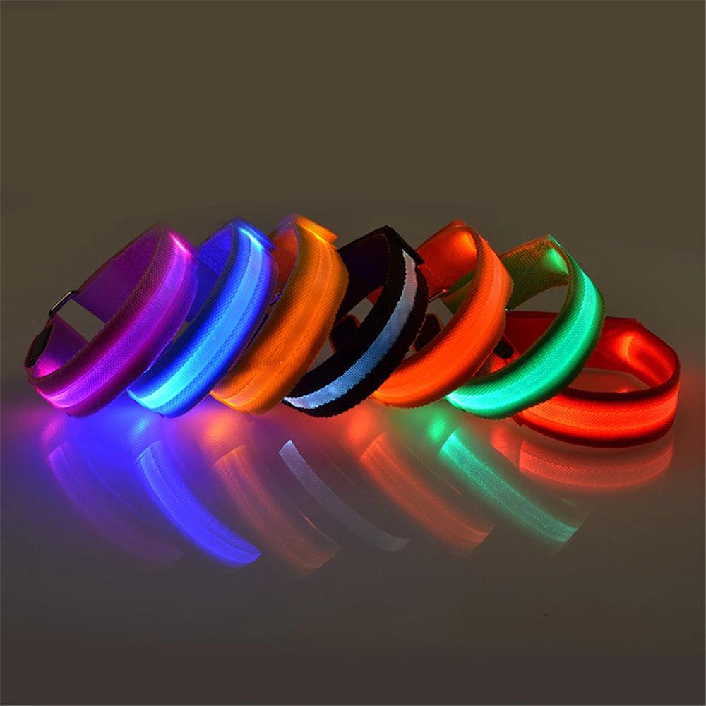 Bracelet de Course Lumineux LED à Charge USB avec Bande Réfléchissante