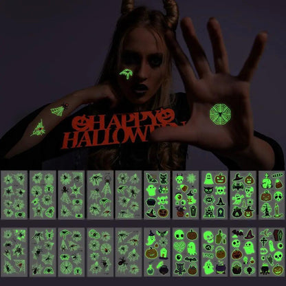 Tatouages Temporaires Halloween 3D Phosphorescents