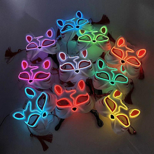 Masque Lumineux LED en Forme de Renard - Accessoire de Fête Innovant