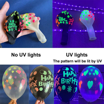 Ballons Lumineux UV Black Light Reactive de AADECORZZ - Pack de 30