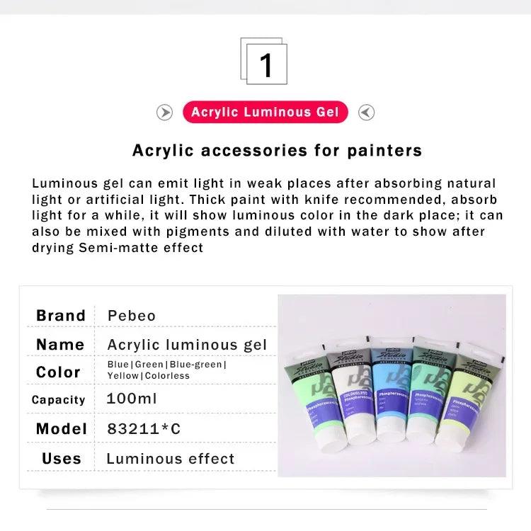 Peinture Acrylique Lumineuse Phosphorescente Pebeo pour DIY et Décoration