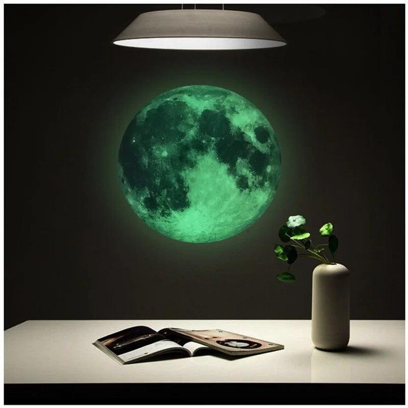 Autocollants Muraux Lumineux Lune et Étoiles - Décoration Phosphorescente pour Chambre d'Enfant