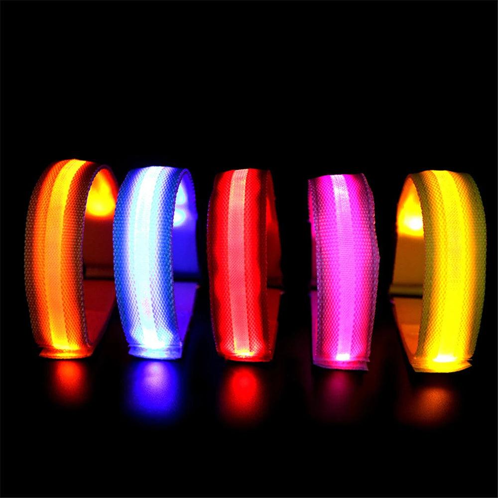 Bracelet de Course Lumineux LED à Charge USB avec Bande Réfléchissante