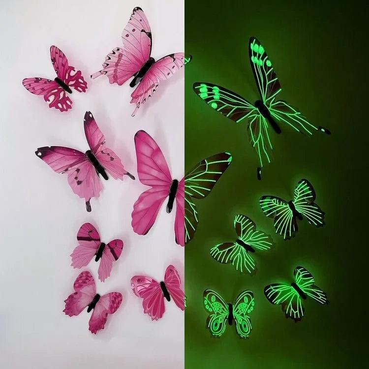 Papillons 3D en Papier Brillant pour Décoration Murale - Variante