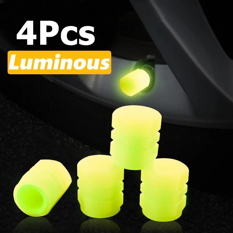 Capuchons de Valve Lumineux en Plastique ABS pour Sécurité Nocturne et Mode Fluo - Variante