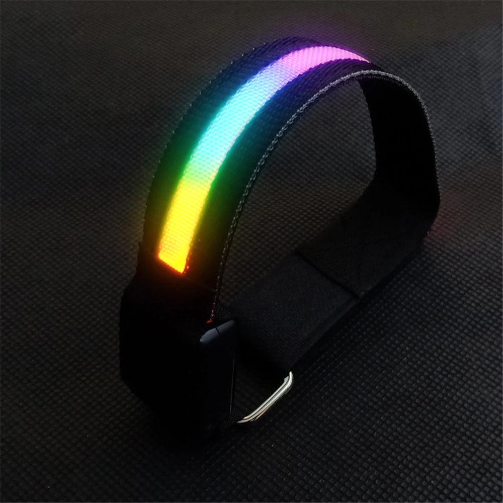 Bracelet de Course Lumineux LED à Charge USB avec Bande Réfléchissante - Variante