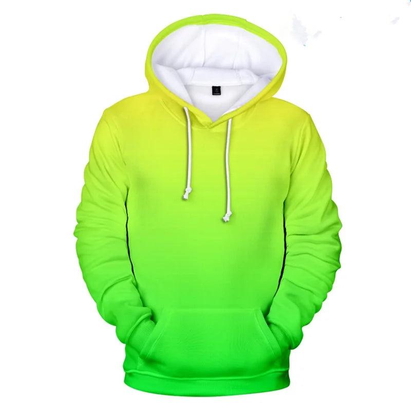 Sweat à Capuche Vert Fluo à Impression 3D