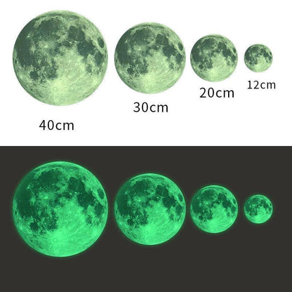 Autocollants Muraux Lumineux Lune et Étoiles - Décoration Phosphorescente pour Chambre d'Enfant