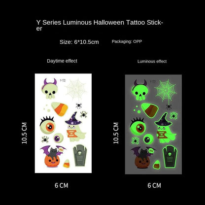 Tatouages Temporaires Halloween 3D Phosphorescents